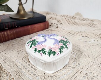 Fitz & Floyd Essentials floral heart trinket box - vanilla candle