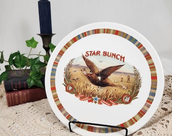 Pottery Barn Fireside Club Star Bunch salad plate - single replacement plate, Cigar Label Design