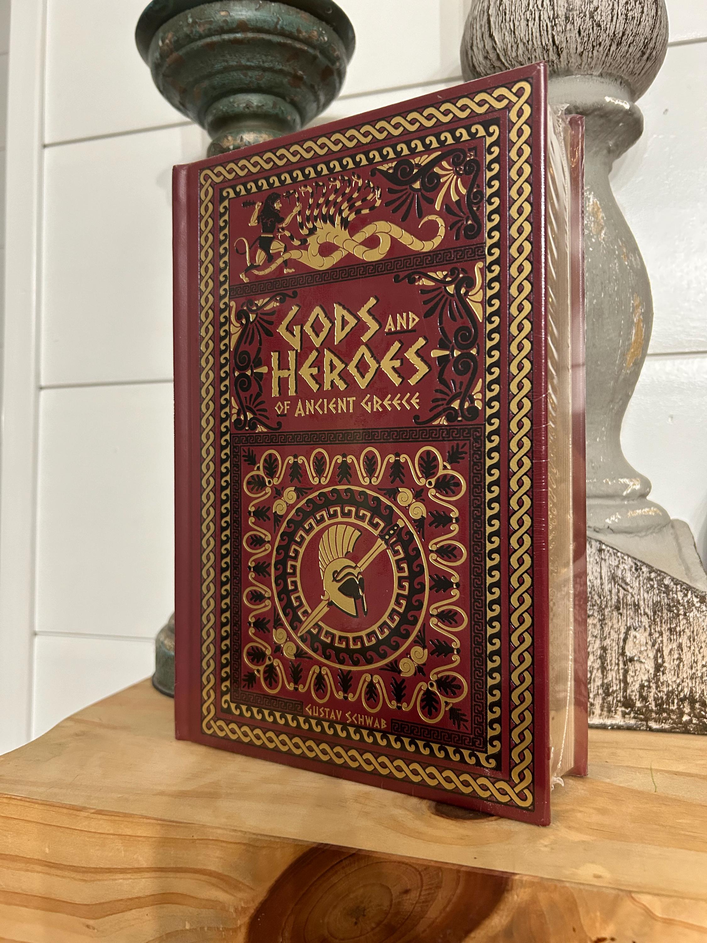New, GODS AND HEROES Of Ancient Greece by Gustav Schwab -Collectible Deluxe Gift Edition - Leather Bound Hardcover- Best Seller-Classic Book