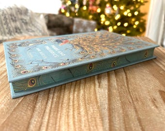 Pride And Prejudice by Jane Austen from The Cranford collection, turquoise vibrant peacock EDGES, embossed- Very hard to find! FAST SHIP