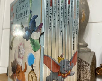 New, Disney’s CLASSIC LIBRARY SET of ten children’s books; Stitch, Peter Pan, Pinocchio, Aristocats, The Lion King, Dumbo, 101 Dalmatians +