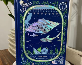 New, Twenty Thousand Leagues Under the Sea, Jules Verne, Collectible Hardcover Classic, Bonded Leather with Gilded Pages and Ribbon Marker