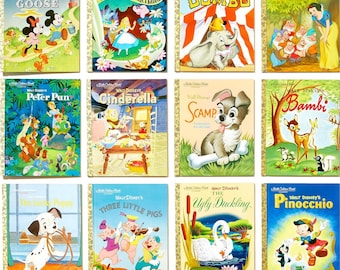 Disney’s Classic Little Gold Book Set- 12 collectible Children’s books; Bambi, Peter Pan, Dumbo, Mother Goose, Pinocchio, Snow White, Alice