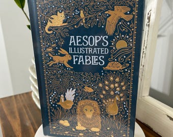 New AESOP'S ILLUSTRATED FABLES Fairy Tales, Fantasy Story - Collectible Deluxe Edition - Leather Bound Hardcover - Best Seller -Classic Book