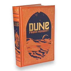 NEW, DUNE by Frank Herbert - Collectible Deluxe Special Gift Edition - Leather Bound Orange Hardcover - Classic Book - Best Seller