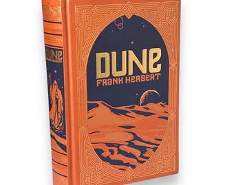 NEW, DUNE by Frank Herbert - Collectible Deluxe Special Gift Edition - Leather Bound Orange Hardcover - Classic Book - Best Seller