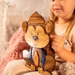 Personalized wooden piggy bank for kids | Money box | Custom piggy bank | Engraved piggy bank | Baby piggy bank | Coin Bank |US Duty Free!!!