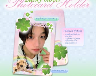 y2k Clover Pink Webcore Acrylic Photocard Holder