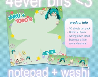 hatsune miku toro y2k deco notepad washi tape