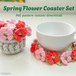 Blumenuntersetzer-Set Muster - DIY Blumenuntersetzer, anfängerfreundliche Wohndekoration, Muttertag mit Video-Anleitung für wichtigen Teil