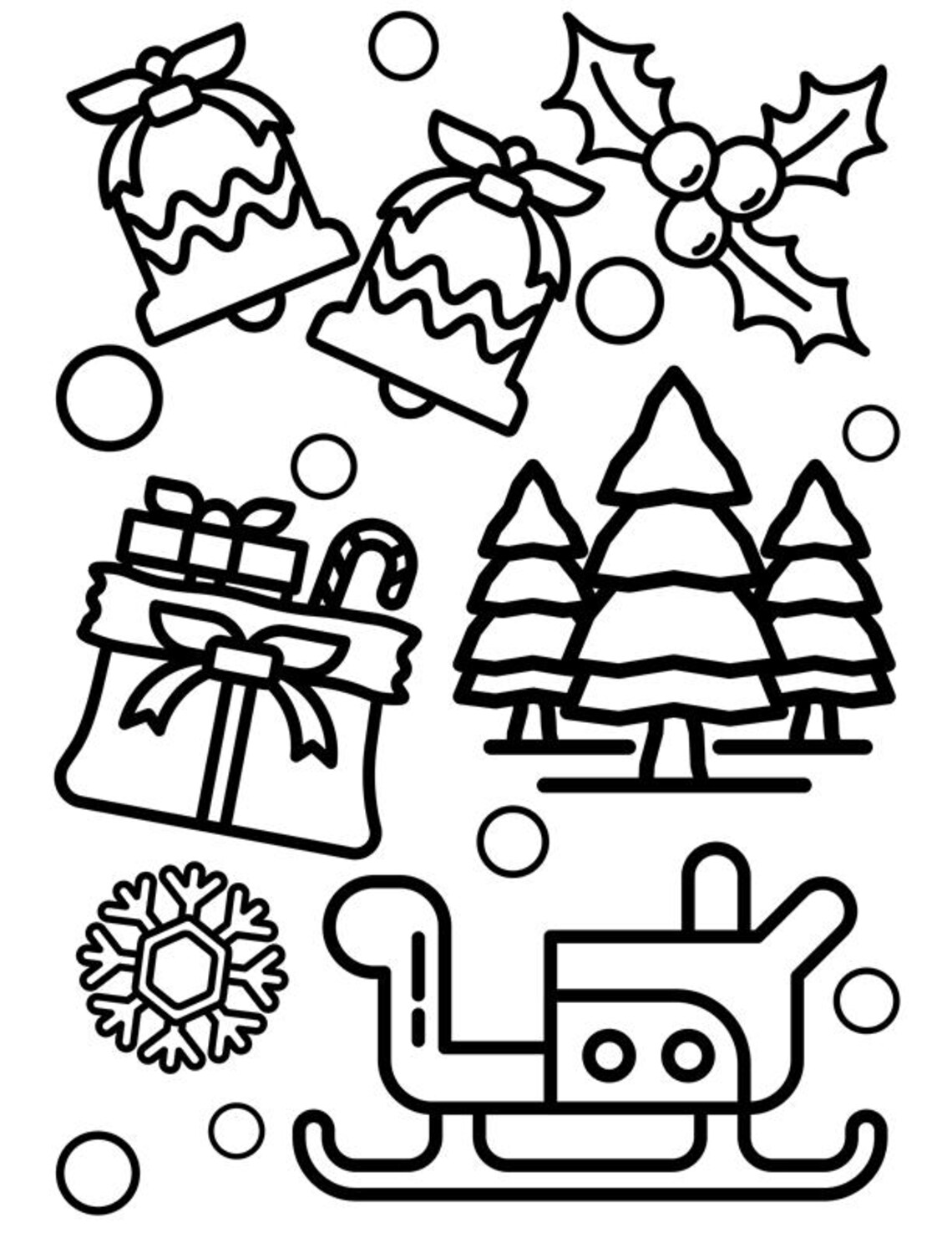 Christmas Coloring Printable Pages, Christmas Crafts, Digital Download