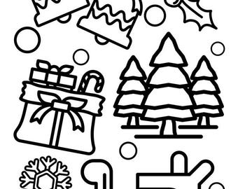 Weihnachten Malseiten: Ausmalbilder Weihnachten (Digitaler Download)