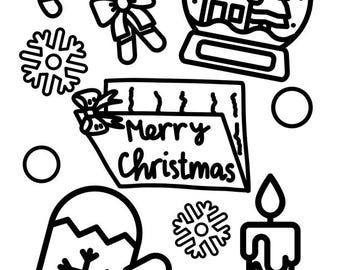 Weihnachten Malseiten: Ausmalbilder Weihnachten (Digitaler Download)