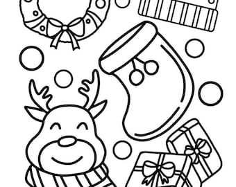 Weihnachten Malseiten: Ausmalbilder Weihnachten (Digitaler Download)