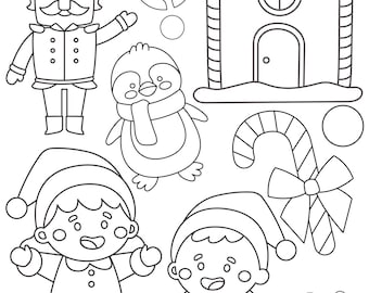 Weihnachten Malvorlagen: Urlaub Aktivitäten für Kinder (Digitaler Download)