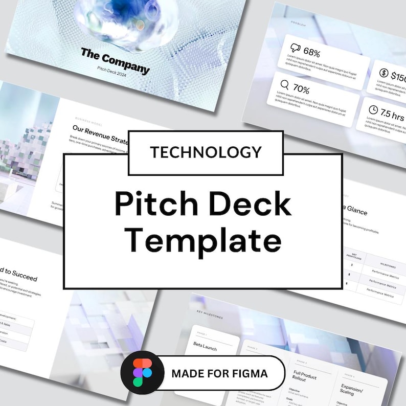 Professional Business Pitch Deck Design Template for Figma | Technology ...