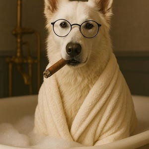 Pet Portrait, Personalized Pet Portrait, Funny Dog and Cat Bathroom Art, Dog Wall Art, Dog Reading Newspaper on Toilet, Best Pet Gifts