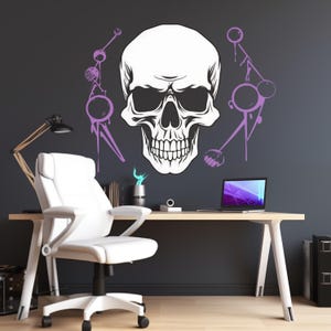 schedelstencil, skeletstencil, pdf-stencil, stencil voor schilderen, schilderen op de muur, groot stencil, decoratief stencil, schedelontwerp