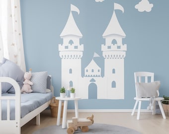 stencil castello, stencil per bambini, stencil principessa, stencil fiaba, stencil magico, stencil decorativo, stencil per cameretta bambini, stencil PDF