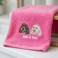 Women Custom Embroidered Dog Portrait Hand Towel with Picture - Personalized Dog Mom Birthday Gift - Towels with Name - Pet Memorial Gift