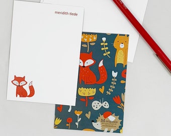 Personalized Note Card Set - Set of 8 - Fox