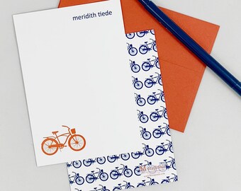 Personalized Notecards - Set of 8 - Bicycle Notes