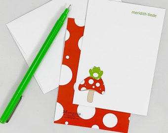 Personalized Notecards - Set of 8 - Froggy