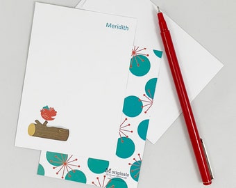 Personalized Note Card Set - Set of 8 - O Christmas Bird