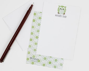 Personalized Note Card Set - Set of 8 - September Owl