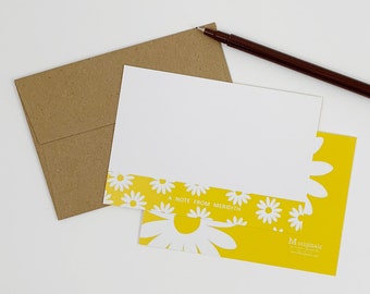 Personalized Notecards - Set of 8 - Mackenzie Note in Yellow