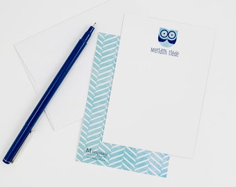 Personalized Notecards - Set of 8 - January Owl