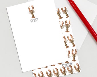 Personalized Note Card Set - Set of 8 - My Lobster