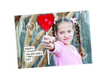 Cartes de notes personnalisées - Lot de 10 - Lollipop Valentine