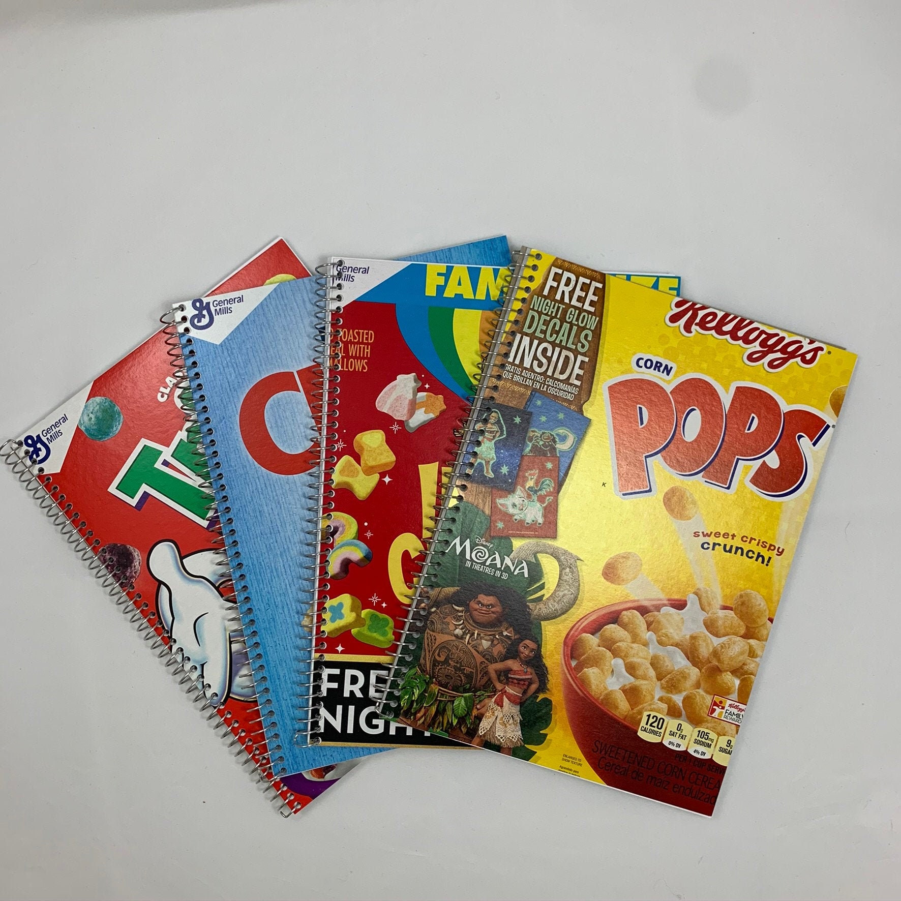Colorful Kids Journals Made from Cereal Boxes Mad in Crafts