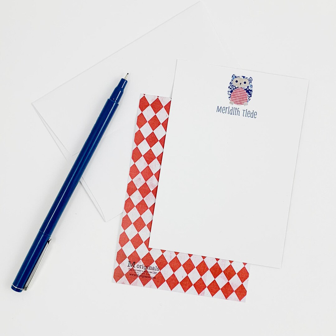 Personalized Note Card Set Set of 8 July Owl Etsy