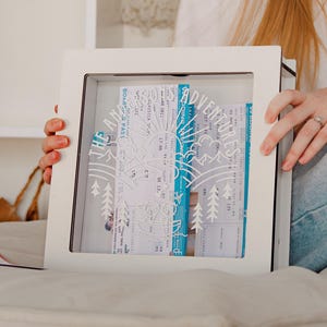 Hora de Aventura - Presentes Personalizados para Casais, Caixa de Cartão de Casamento Única, Caixa de Lembranças de Viagem, Caixa de Sombra Personalizada, Presente de Aniversário com Foto