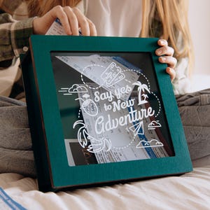 Hora de Aventuras: Regalos personalizados para parejas, caja para tarjetas de boda única, caja de recuerdos de viaje, caja de sombras personalizada, regalo de compromiso con foto