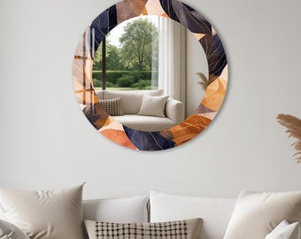 Spegel i härdat glas, lyxig väggdekor, geometrisk design