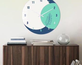 Reloj de pared de cristal templado, decoración moderna para el hogar, movimiento de cuarzo silencioso.