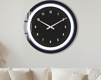 Reloj de pared moderno de cristal templado, cuarzo silencioso, gran decoración de pared