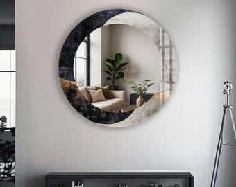 Väggspegel i härdat glas, modern heminredning