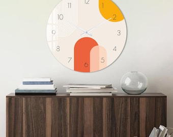 Reloj de pared de cristal templado, diseño moderno para interiores, movimiento de cuarzo silencioso, 40-100 cm