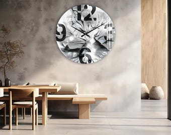 Reloj de pared moderno de cristal templado, cuarzo silencioso, gran pieza decorativa para pared.
