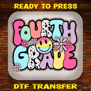 Retro Fourth Grade Back to School DTF Transfer: Ready To Press
