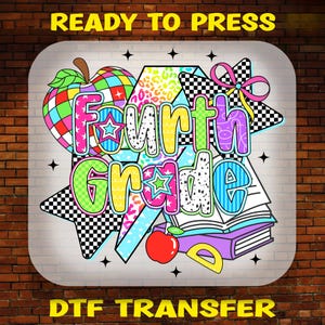Retro Fourth Grade Back to School DTF Transfer: Ready To Press