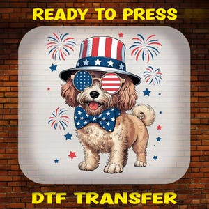 4th of July Dog DTF Transfer, Patriotic Dog Ready to Press, Bulk Dtf, 4th of July Heat Transfer, Usa Patriotic DTF, USA Independence Day