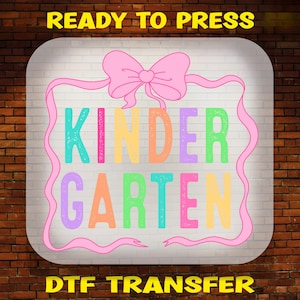 Back to School DTF Transfer: Colorful Kindergarten Design, Ready To Press