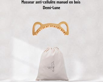 Wooden manual anti-cellulite massager - Half-moon