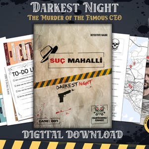 Printable Murder Mystery Game –Case 1: Darkest Night | Unsolved Cold Case File, True Crime Detective Game, Digital Download for Game Night