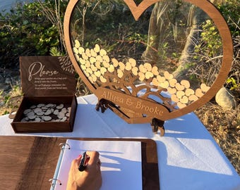 Wooden Heart Drop Box Wedding Guest Book Alternative | Rustic Heart-Shaped Keepsake | Unique Guest Book for Wedding Decor